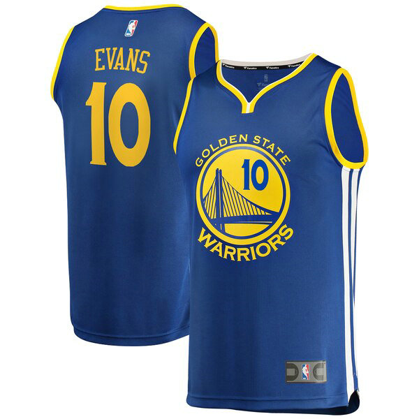 Maillot Golden State Warriors Homme Jacob Evans 10 Icon Edition Bleu